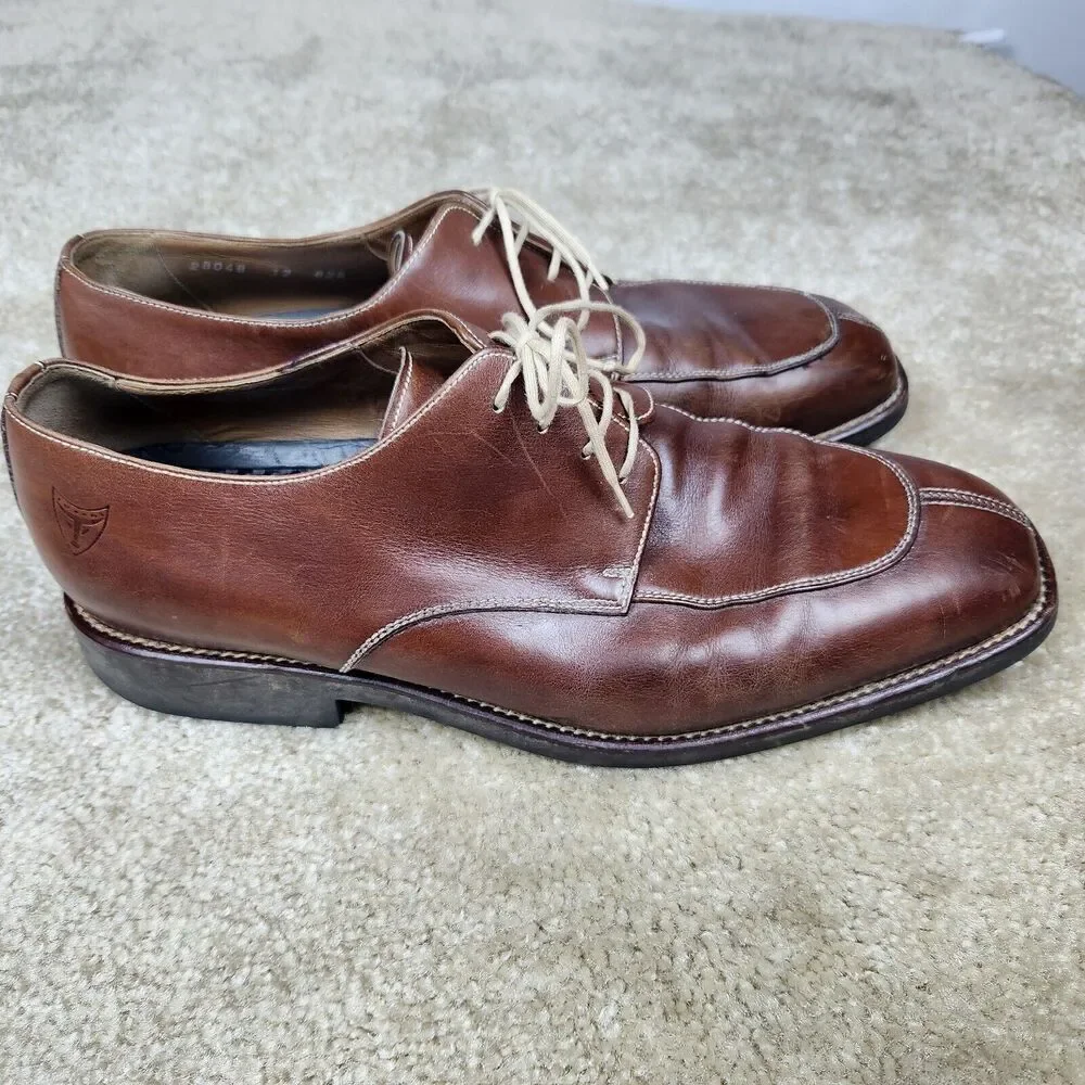 Michael Toschi Calaveras Shoes Mens 12 Brown Leather Split Toe Lace Up Eng Gent